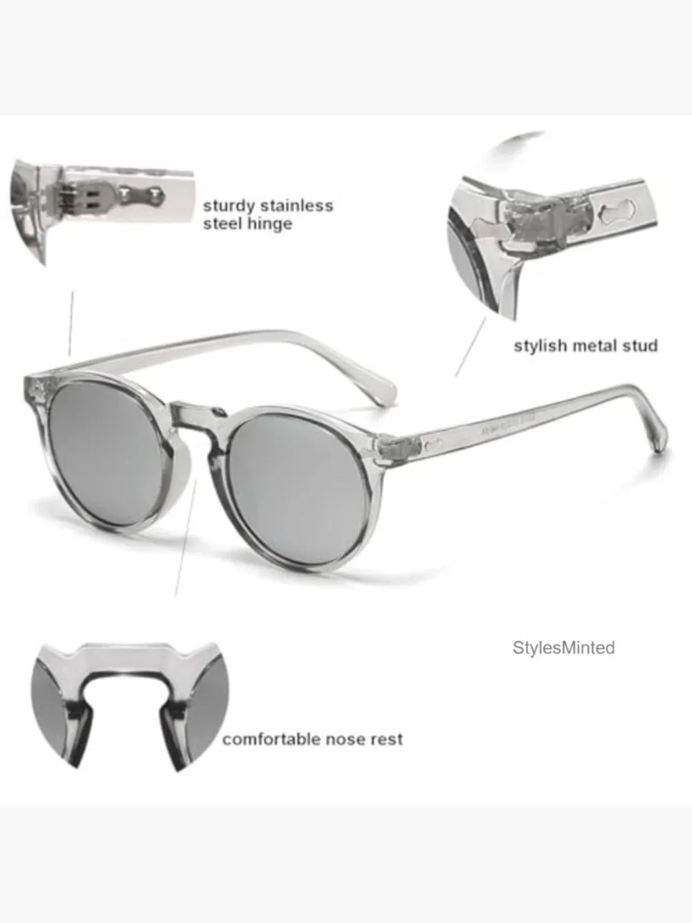 Vintage Polarized Round Sunglasses UV400 Retro Acetate Men